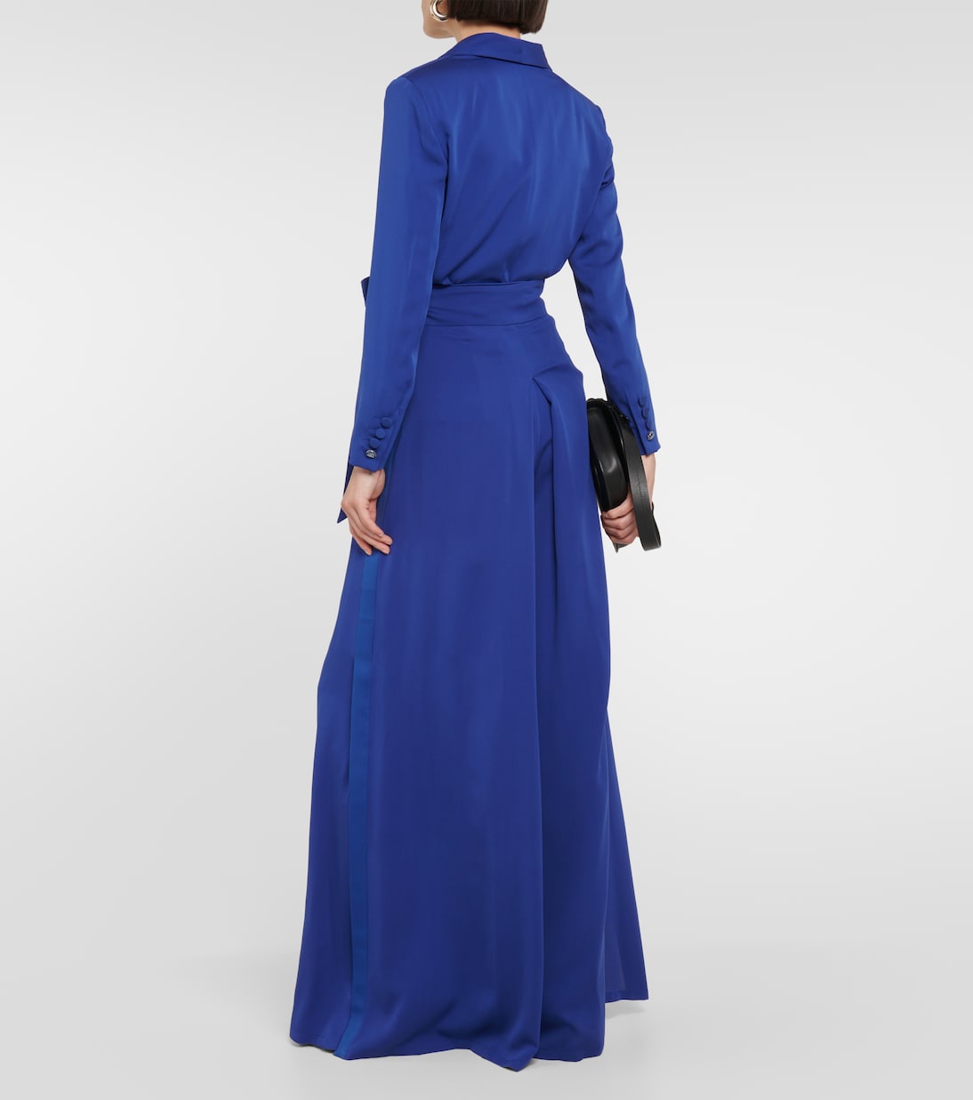 Pantalon ample à taille haute en soie | Max Mara
