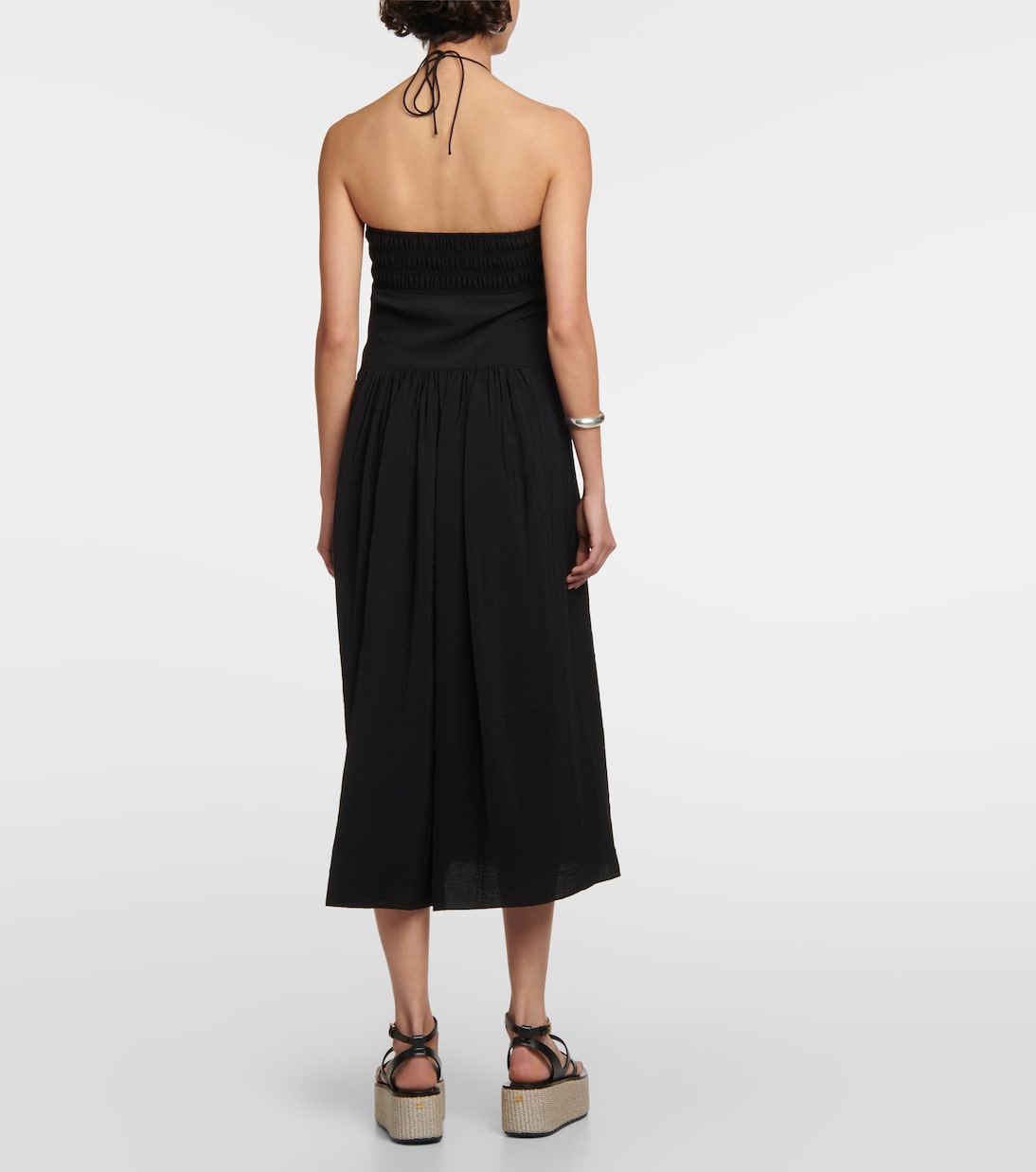 Vestido midi de gasa fruncido | Vince