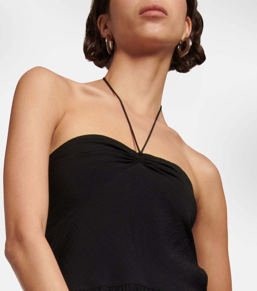 Vestido midi de gasa fruncido | Vince