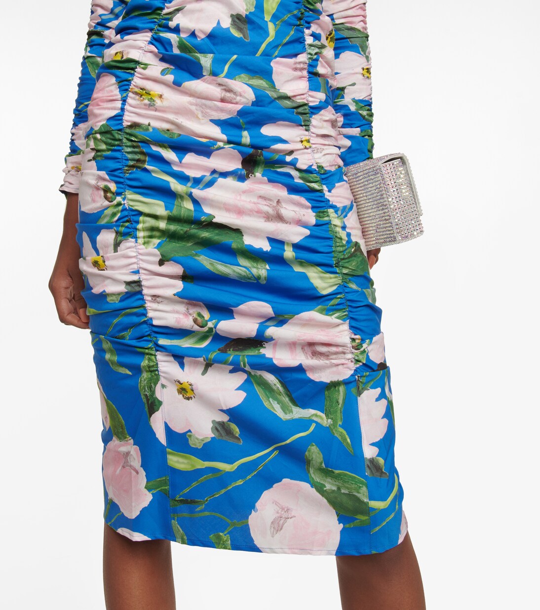 Abito midi in misto cotone con stampa floreale | Carolina Herrera