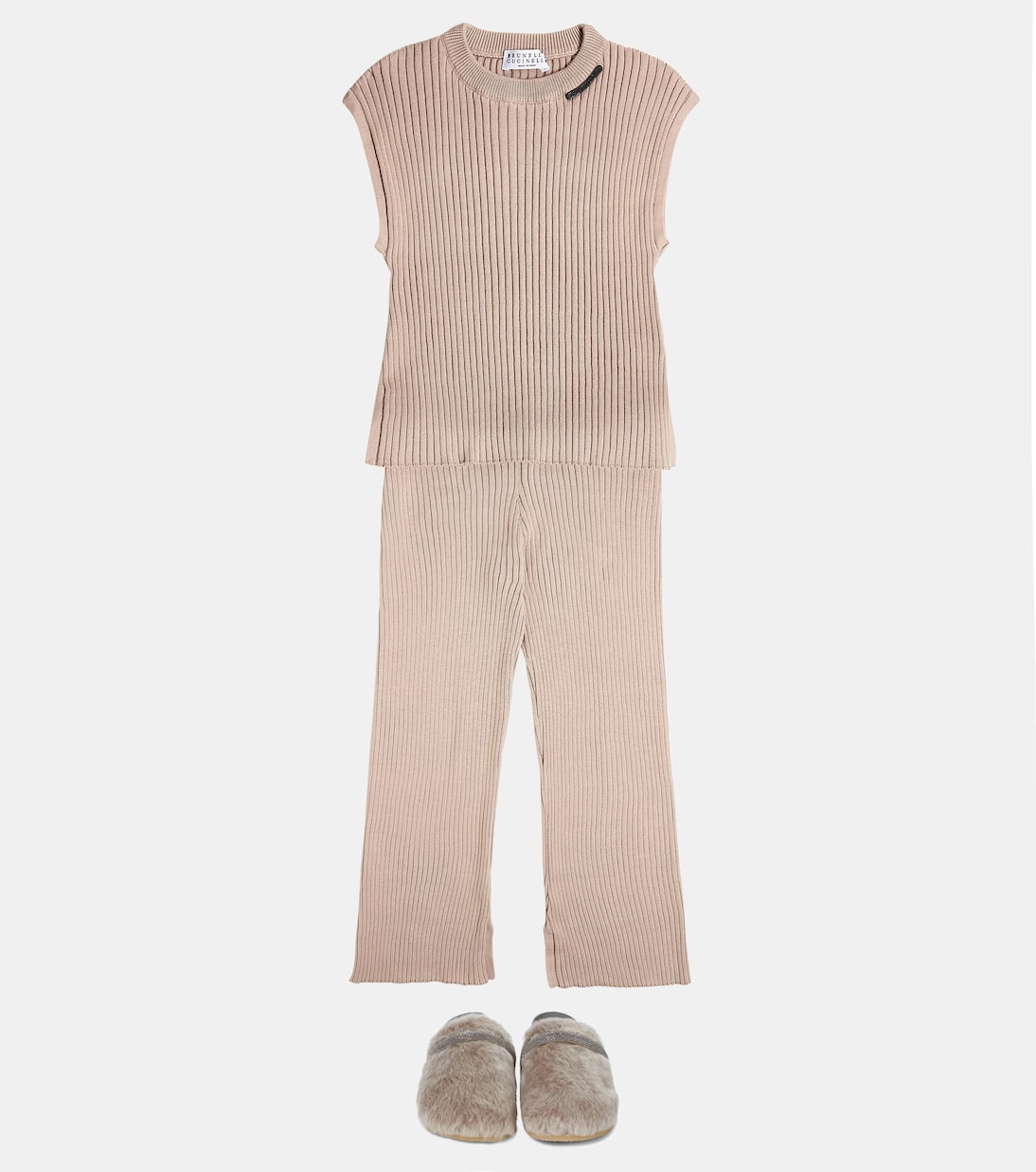 Jersey en punto acanalado de algodón | Brunello Cucinelli Kids