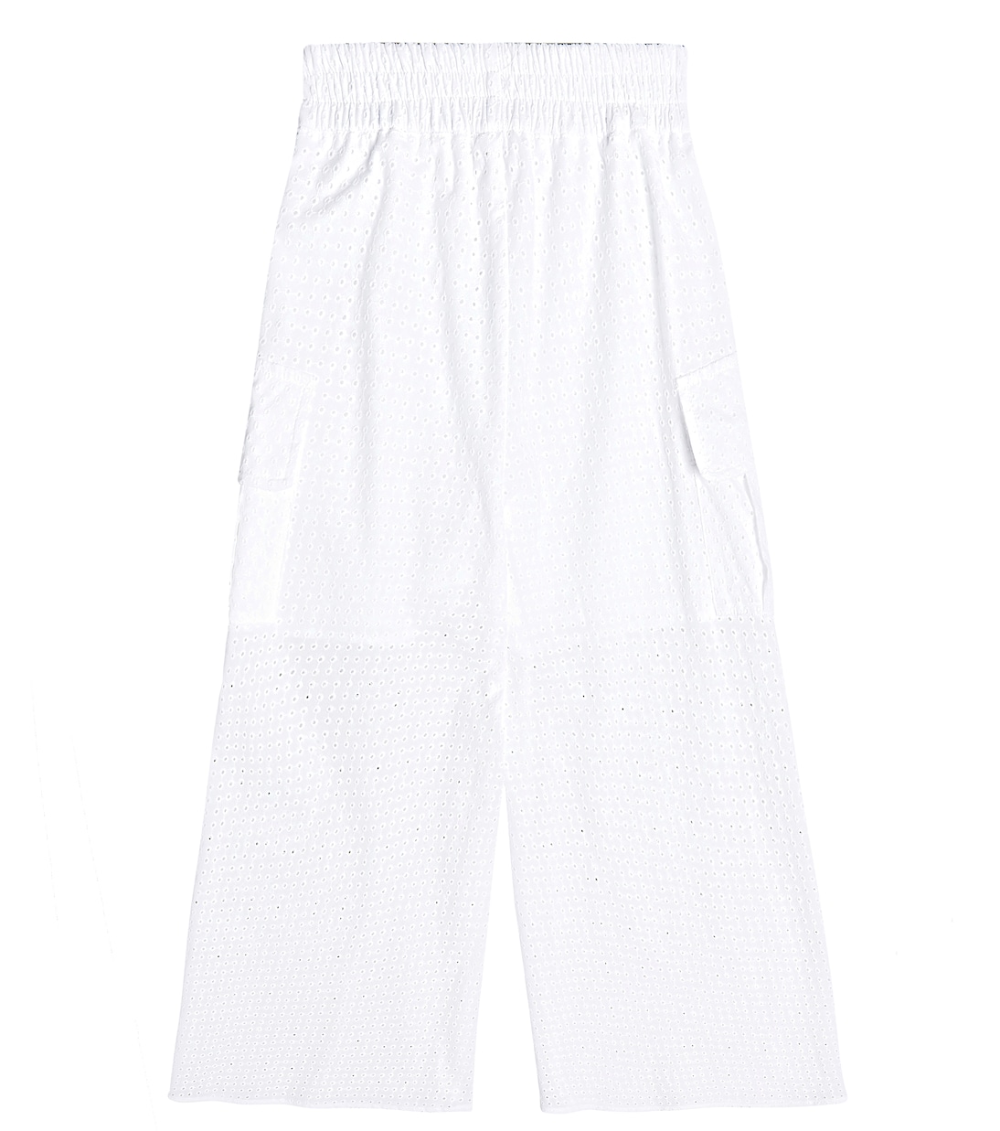 Pantalones de algodón con bordado inglés | Monnalisa