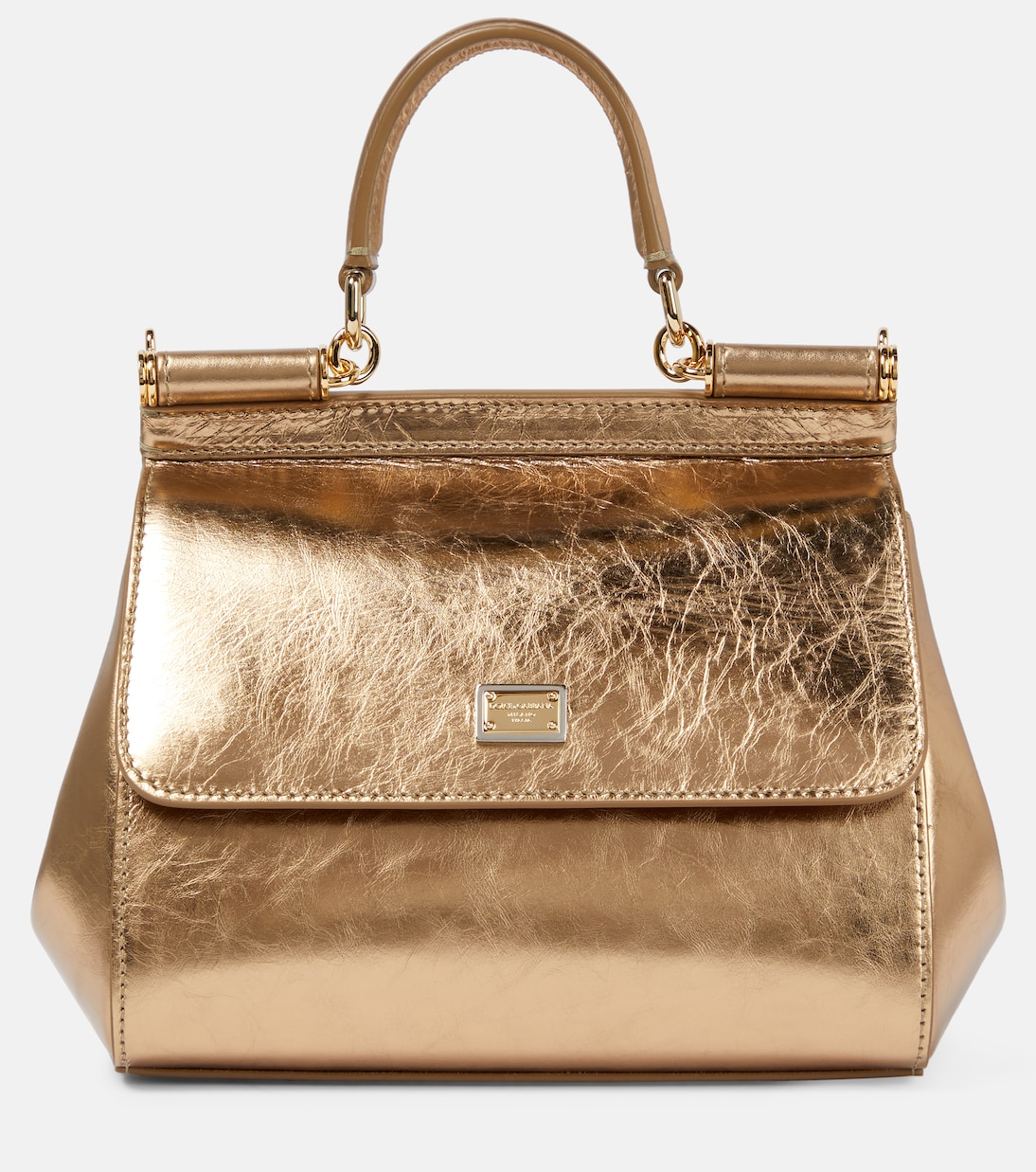 Sicily Small metallic leather tote bag | Dolce&Gabbana