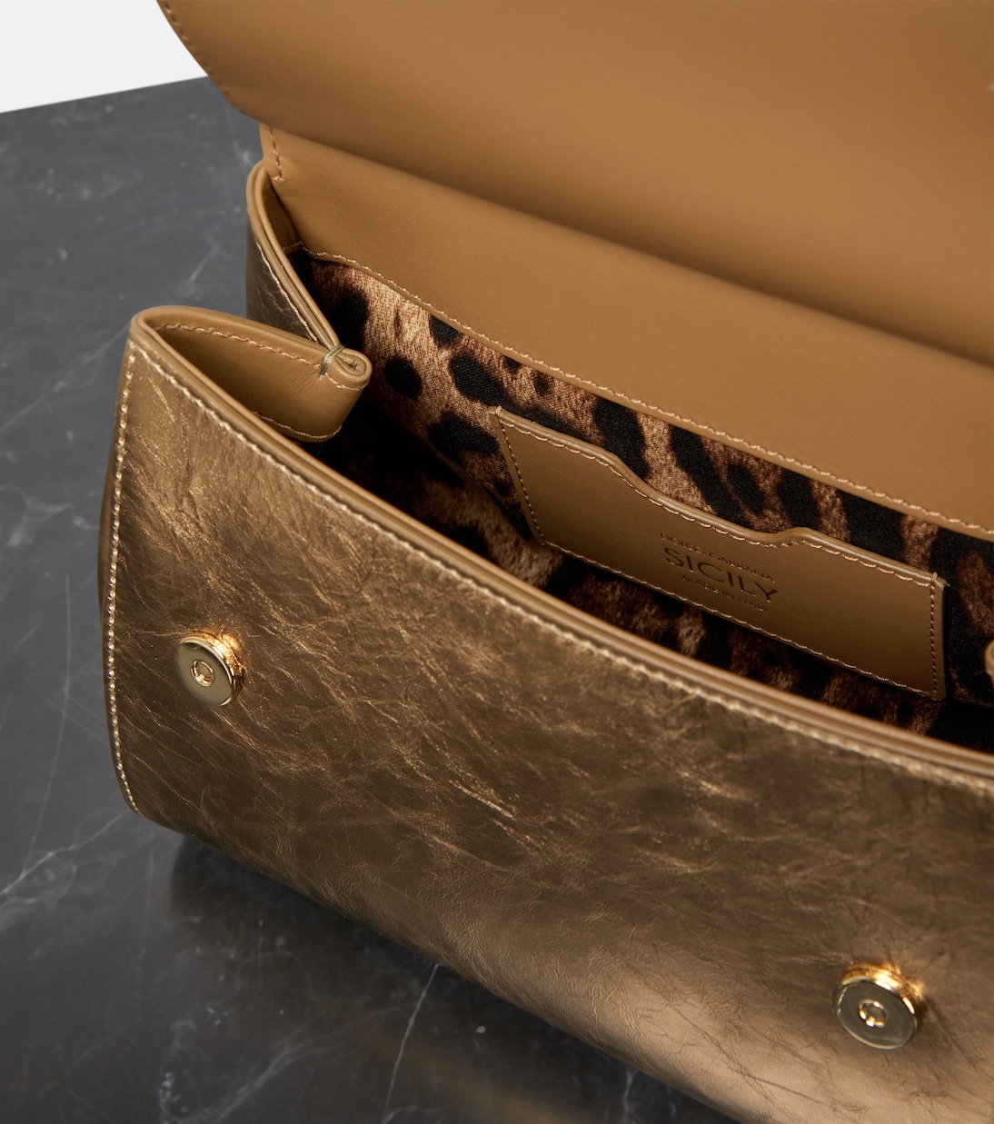 Sicily Small metallic leather tote bag | Dolce&Gabbana