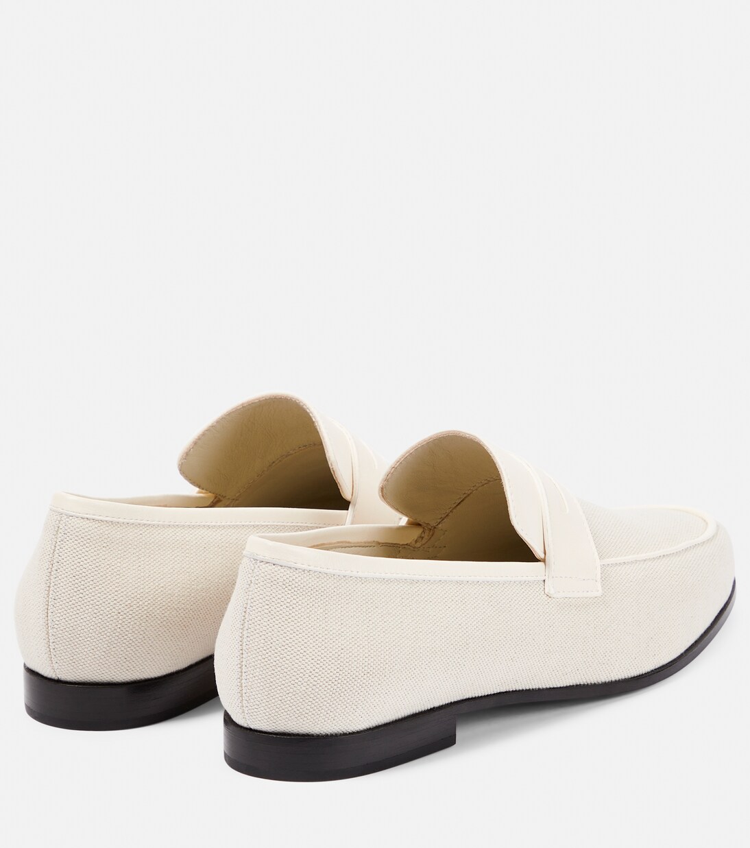 The Canvas leather-trimmed loafers | Toteme