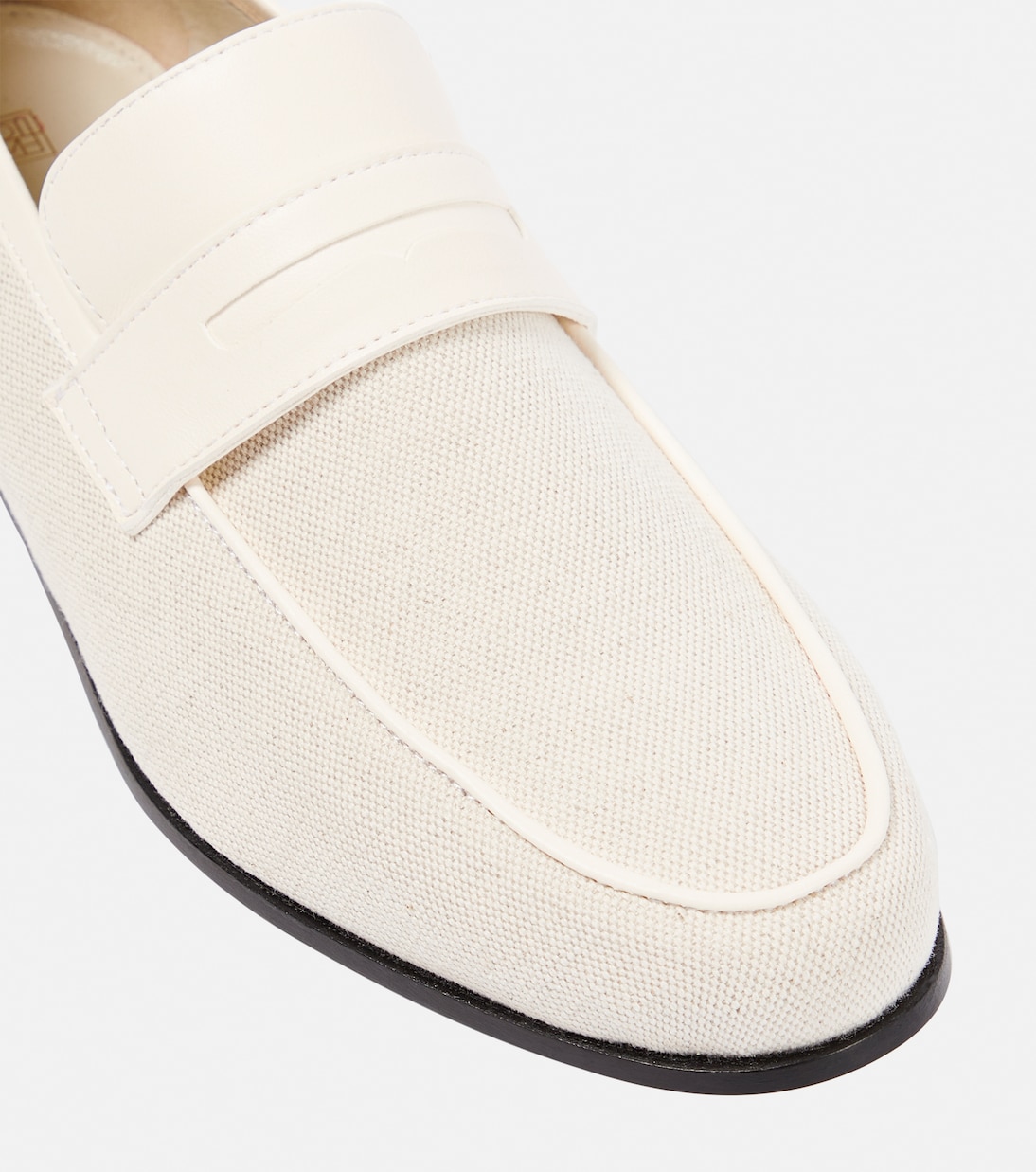 The Canvas leather-trimmed loafers | Toteme