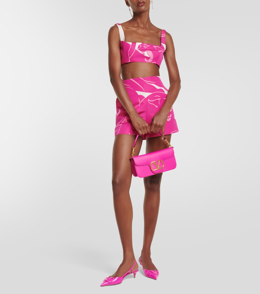 Top cropped in crêpe de chine di seta | Valentino