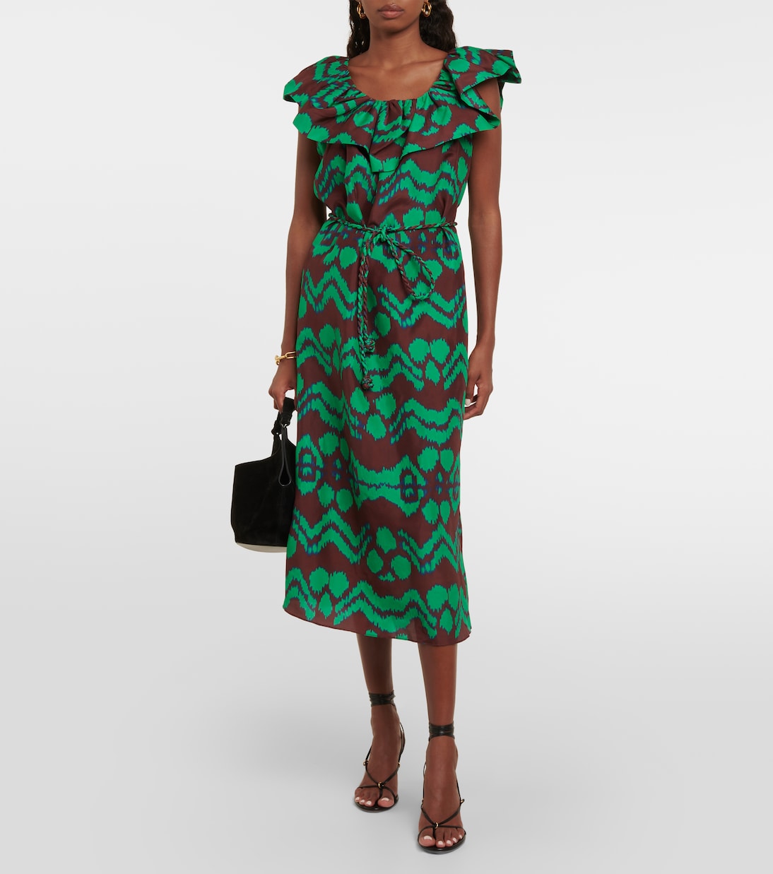 Robe midi Anora en soie imprimée | Ulla Johnson