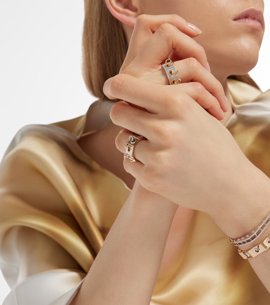 Eyet 14kt yellow and white gold ring with diamonds | Rainbow K