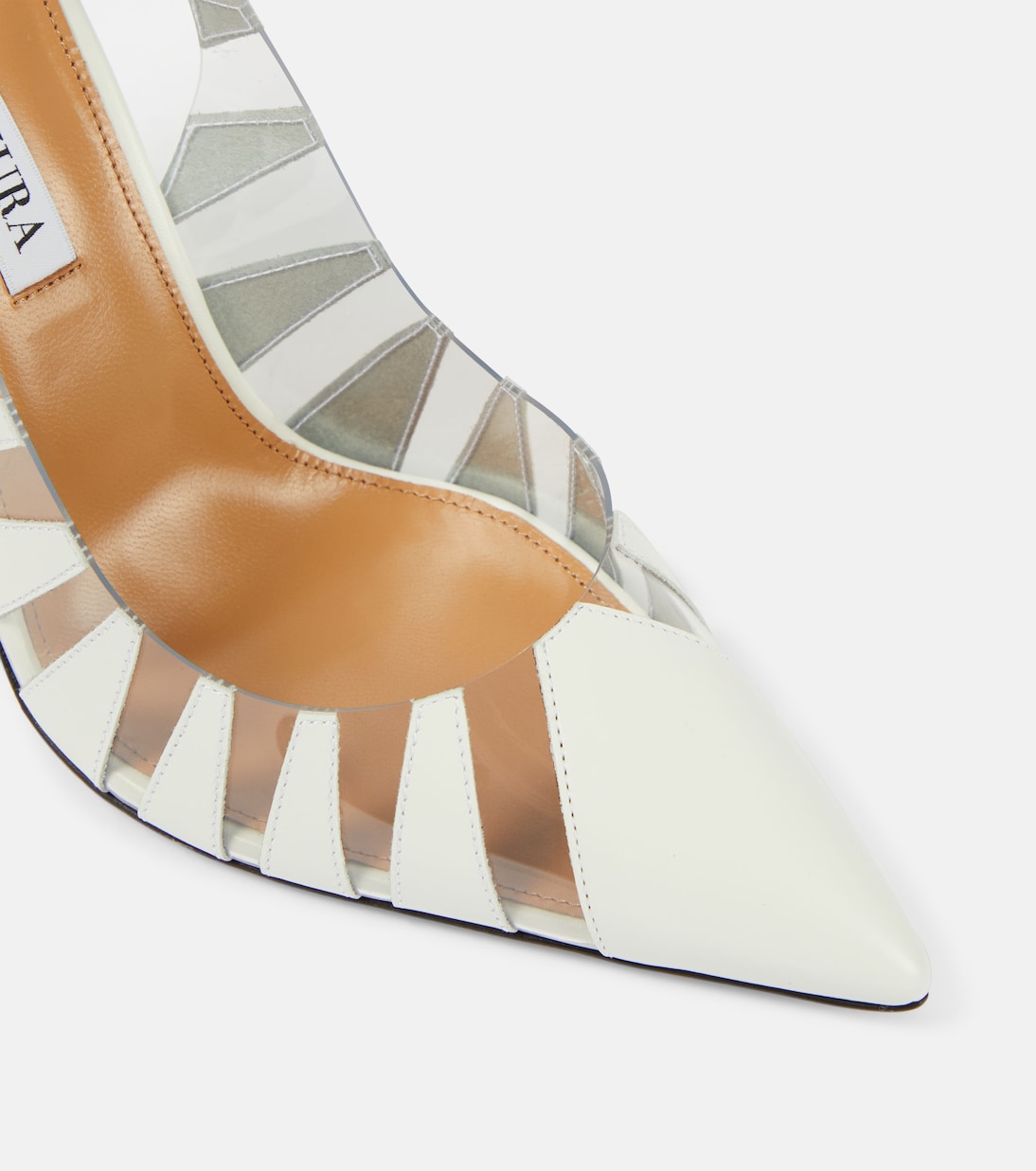 Hot Rumor 105 leather and PVC slingback pumps | Aquazzura