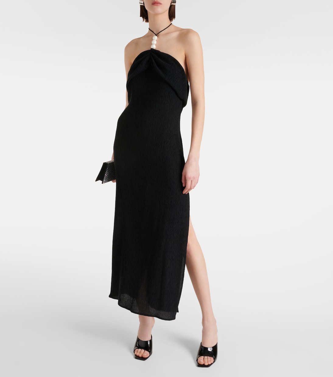 Vestido midi adornado con cuello halter | Magda Butrym