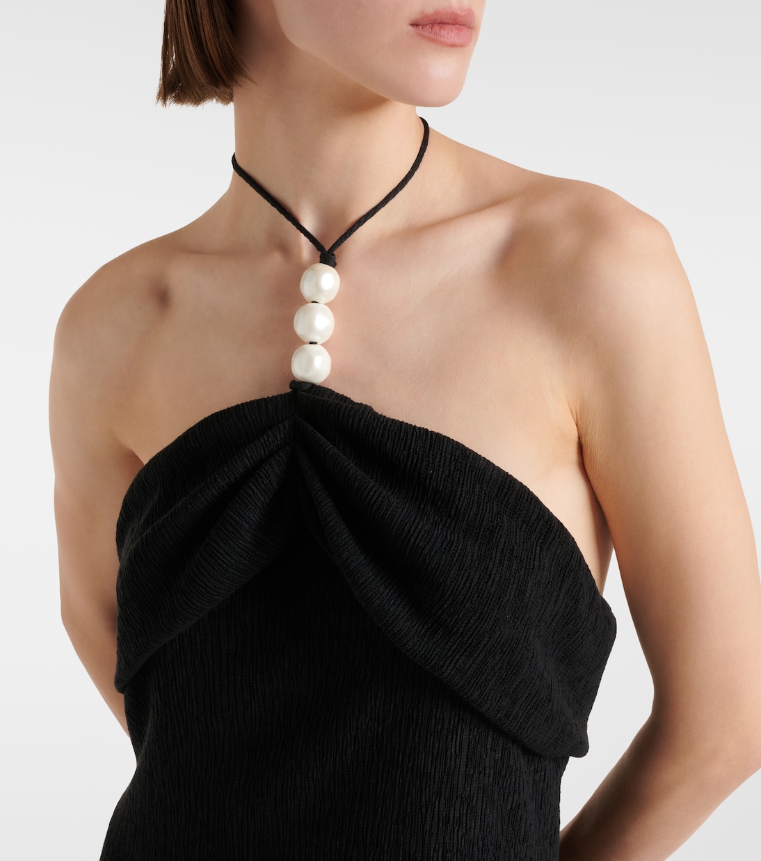 Vestido midi adornado con cuello halter | Magda Butrym