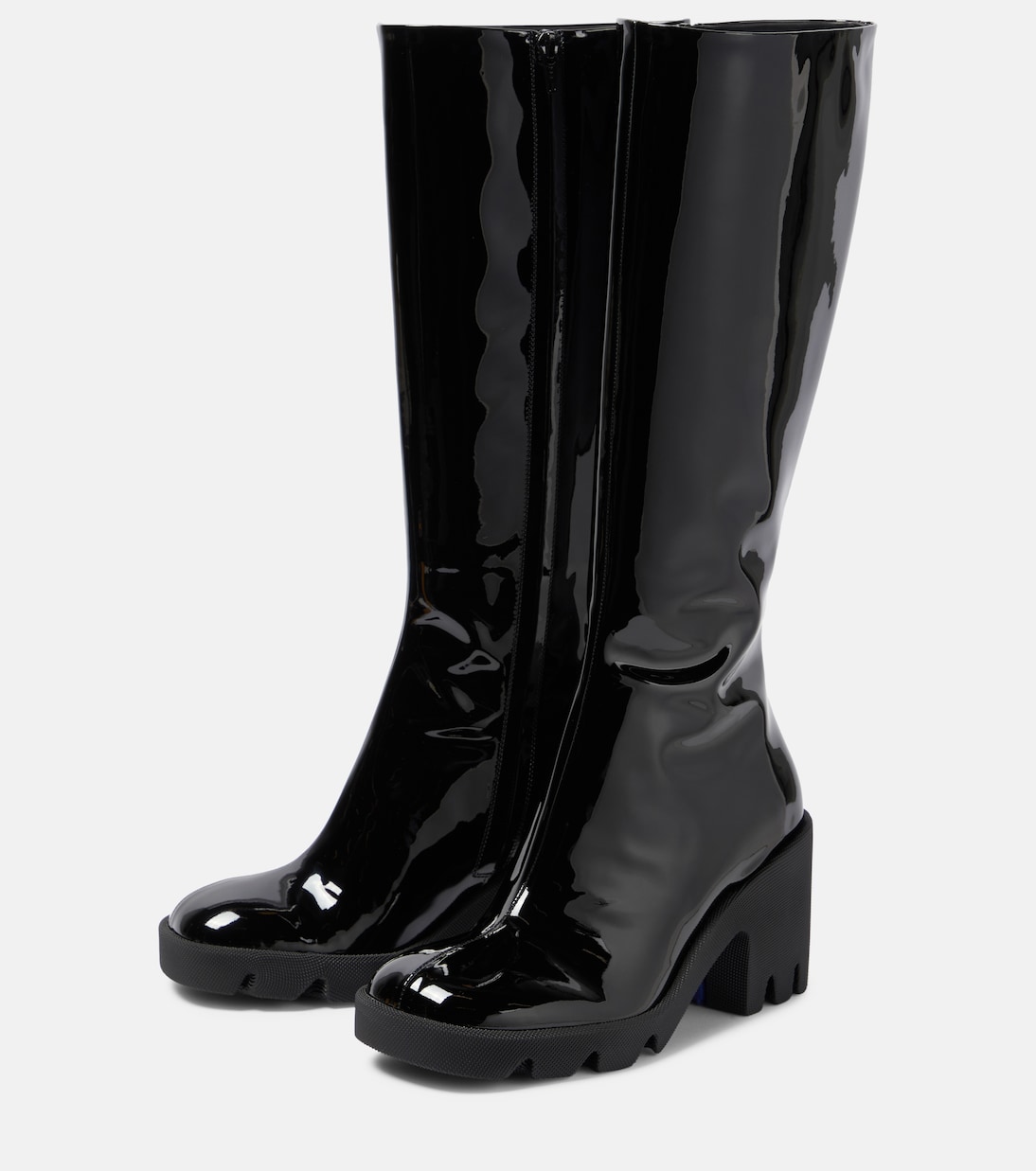 Stride patent leather knee-high boots | Burberry
