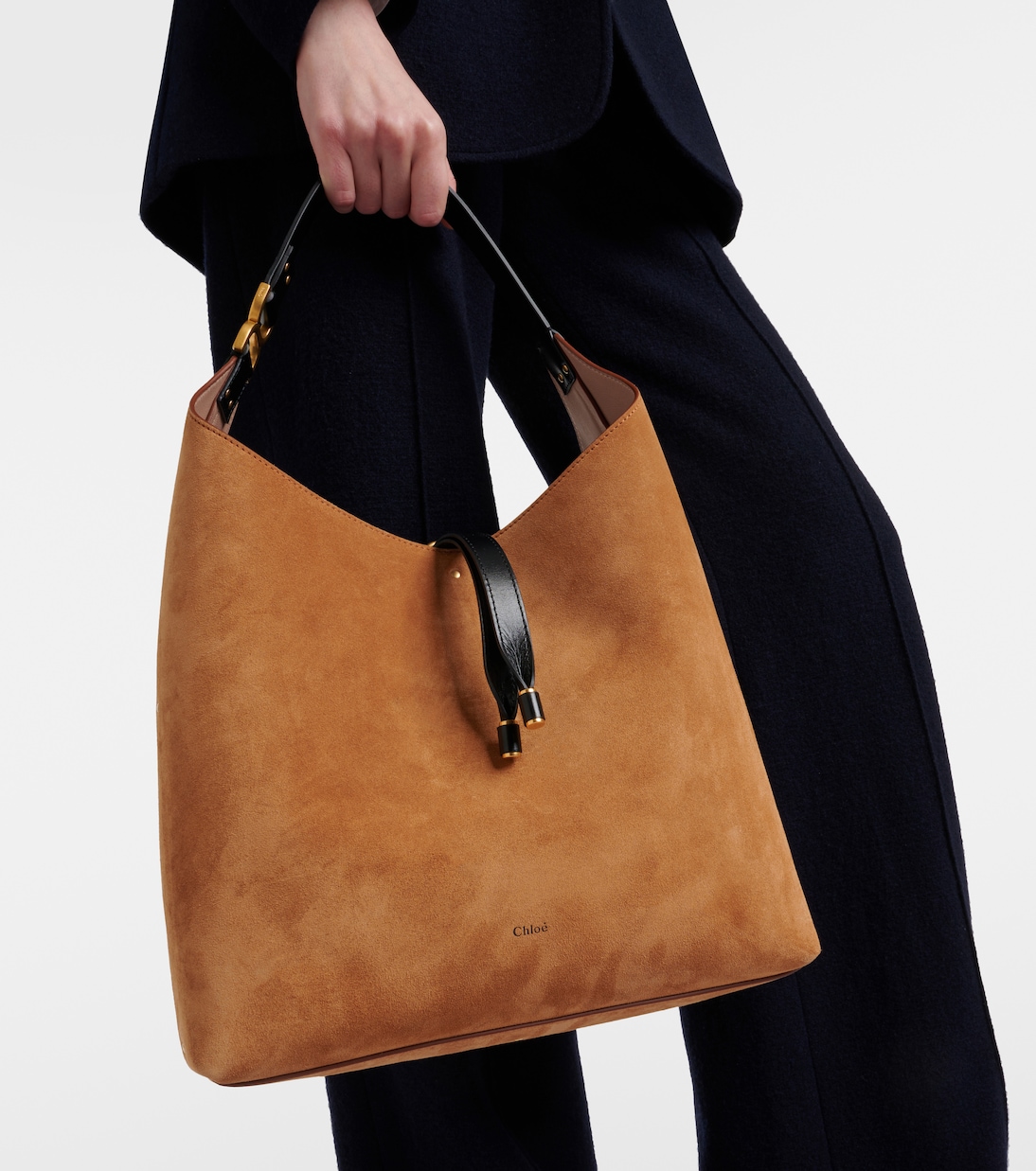 Borsa a spalla Marcie Small in suede | Chloé