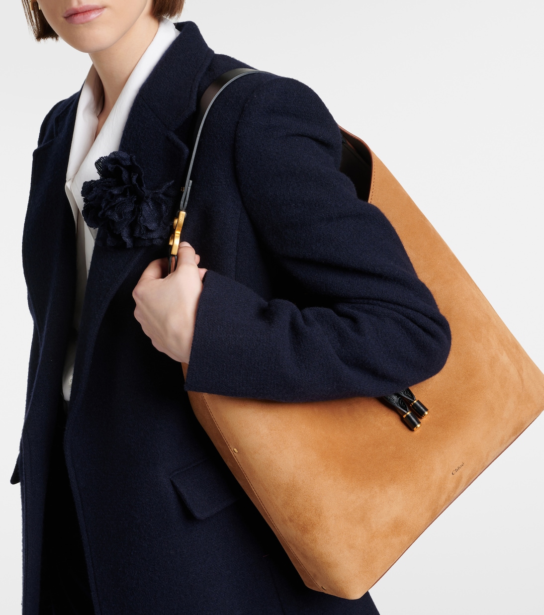 Borsa a spalla Marcie Small in suede | Chloé