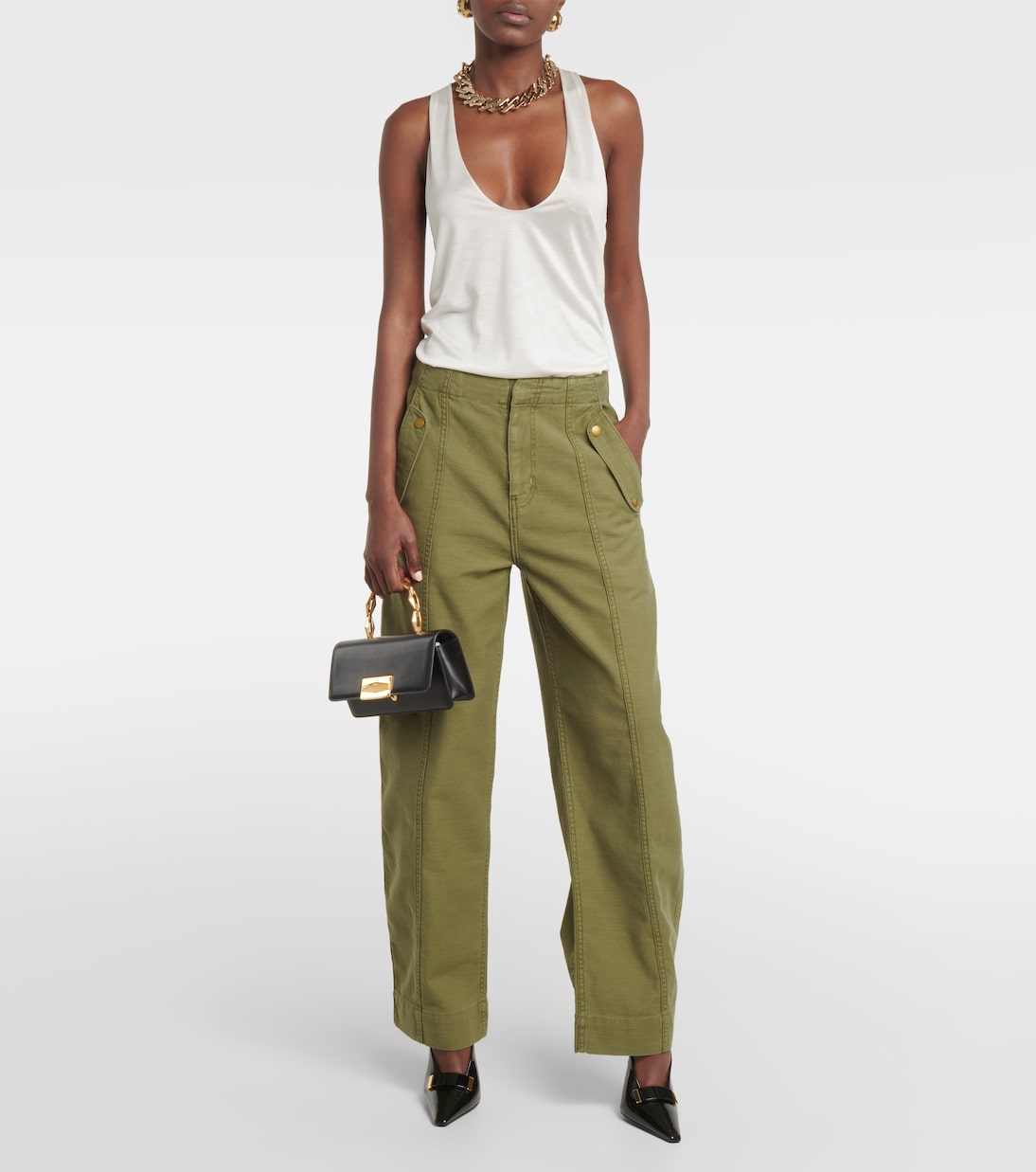 High-Rise-Hose aus Baumwolle | Frame