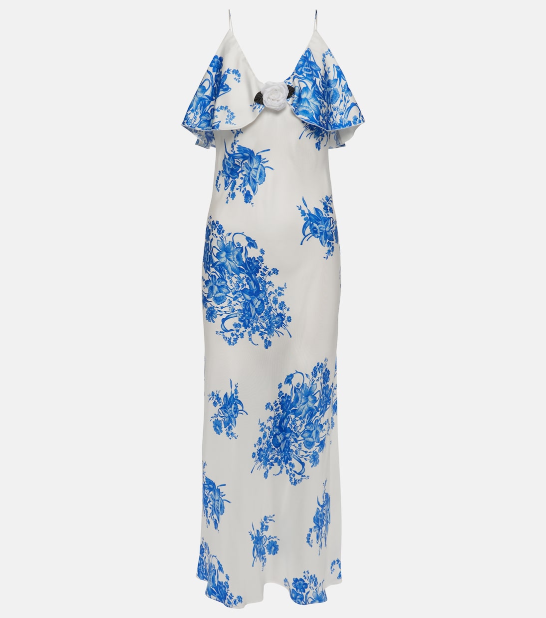 Abito sottoveste in seta a fiori | Rodarte