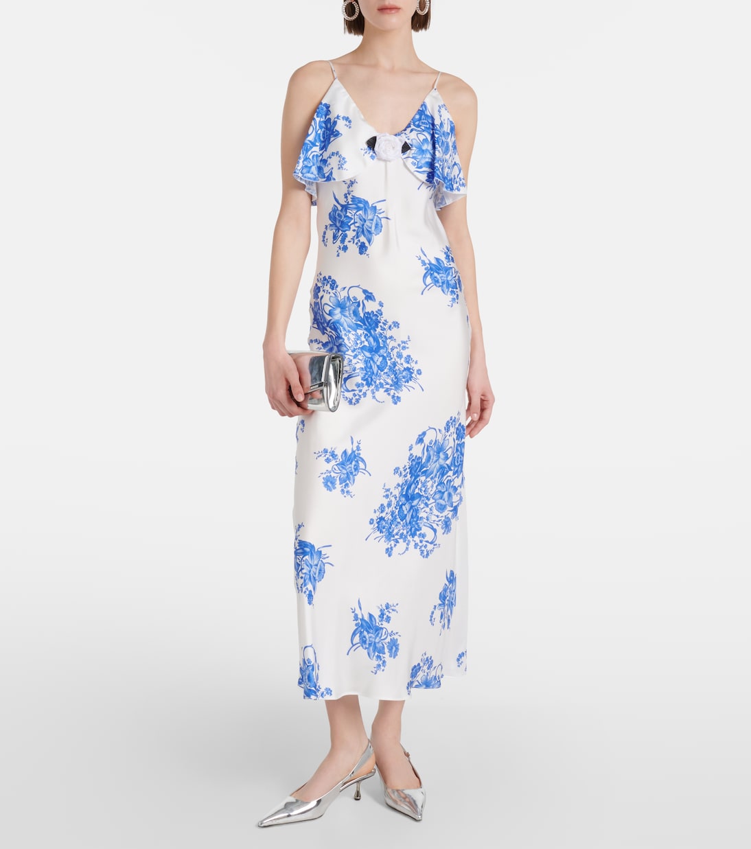 Abito sottoveste in seta a fiori | Rodarte