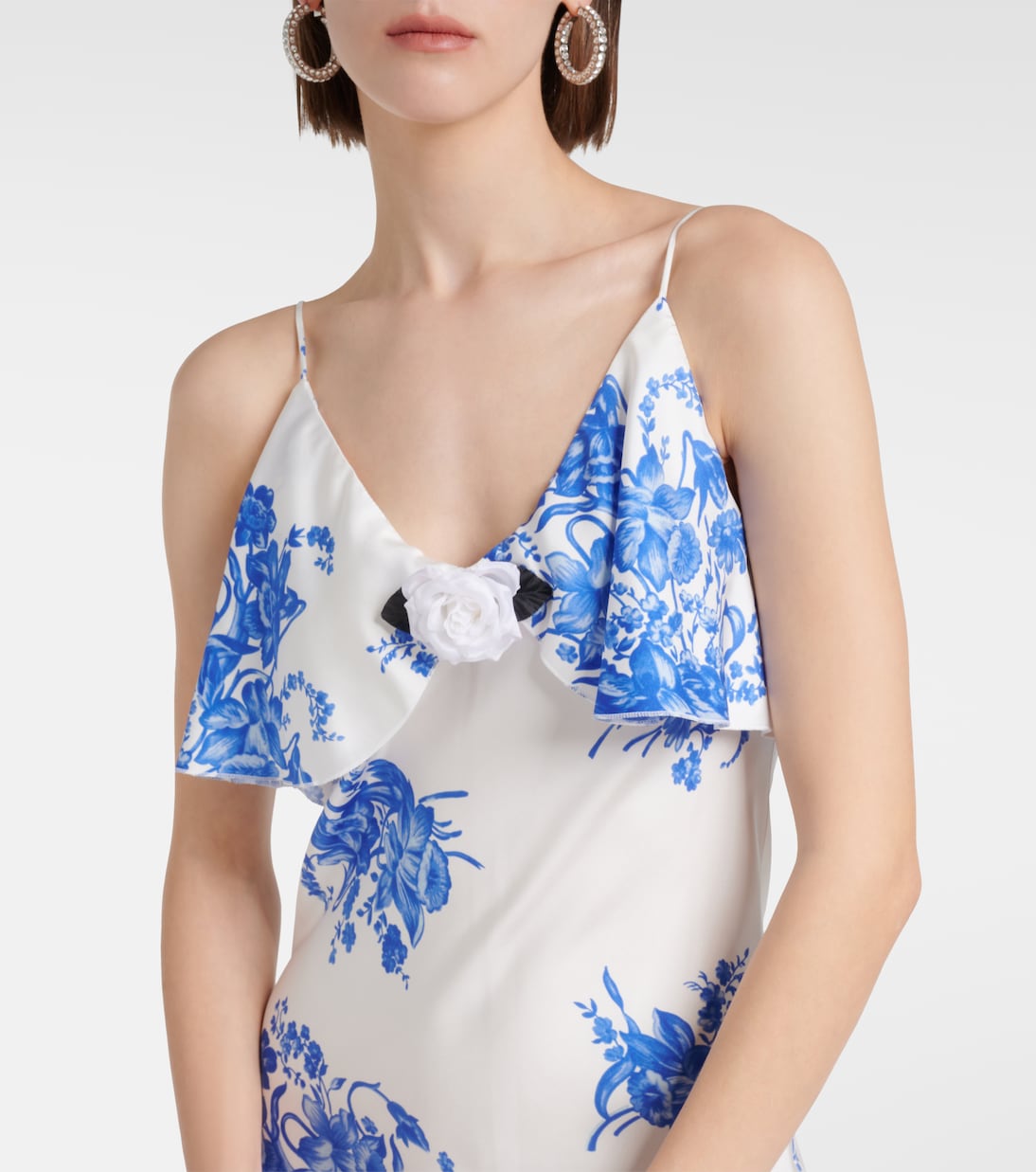 Abito sottoveste in seta a fiori | Rodarte