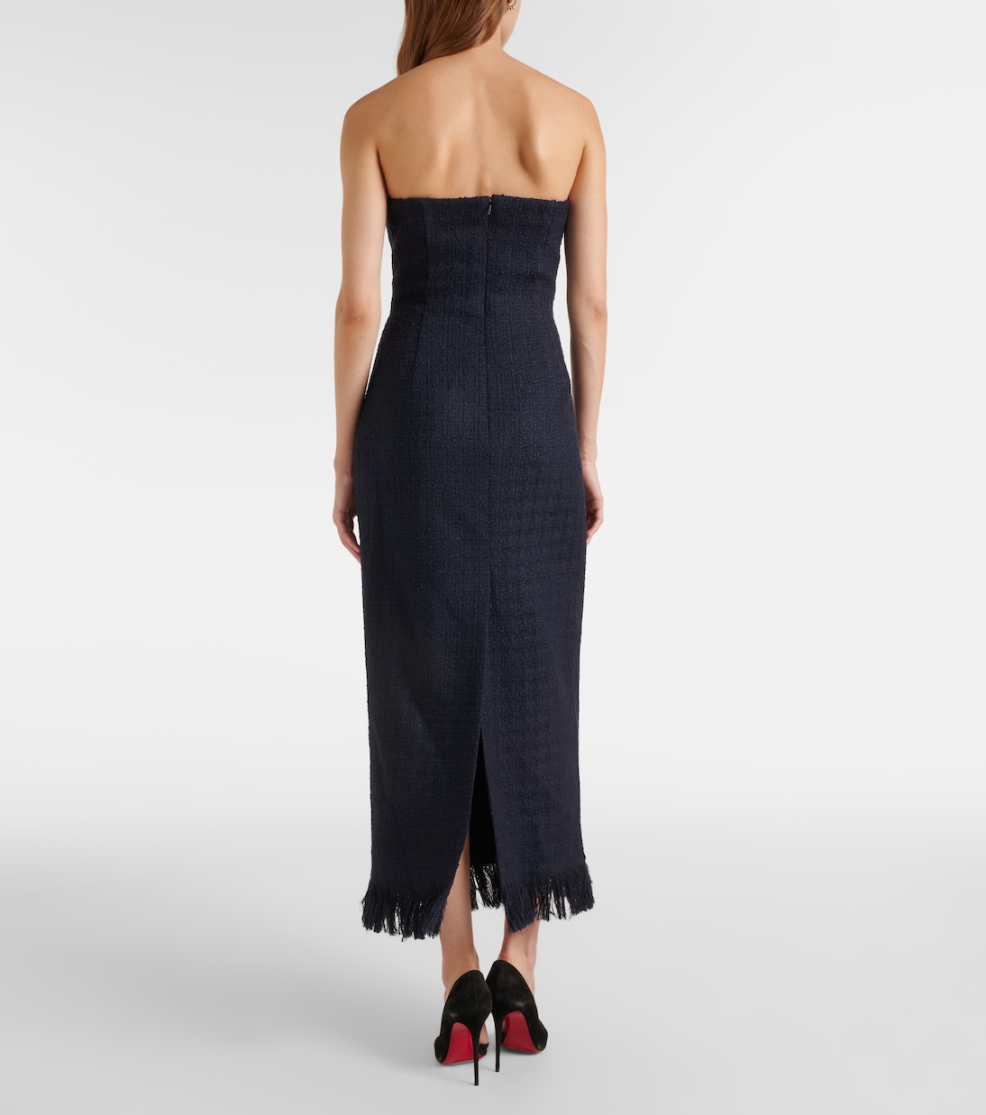 Tweed wool and mohair-blend bustier dress | Oscar de la Renta