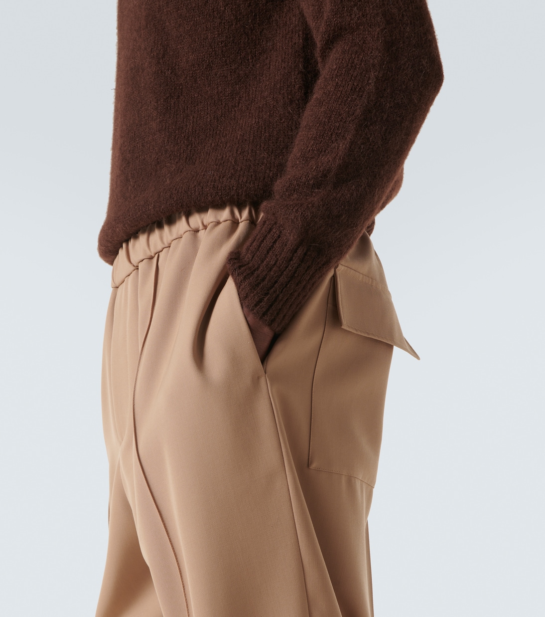 Pantalones tapered de gabardina de lana | Jil Sander
