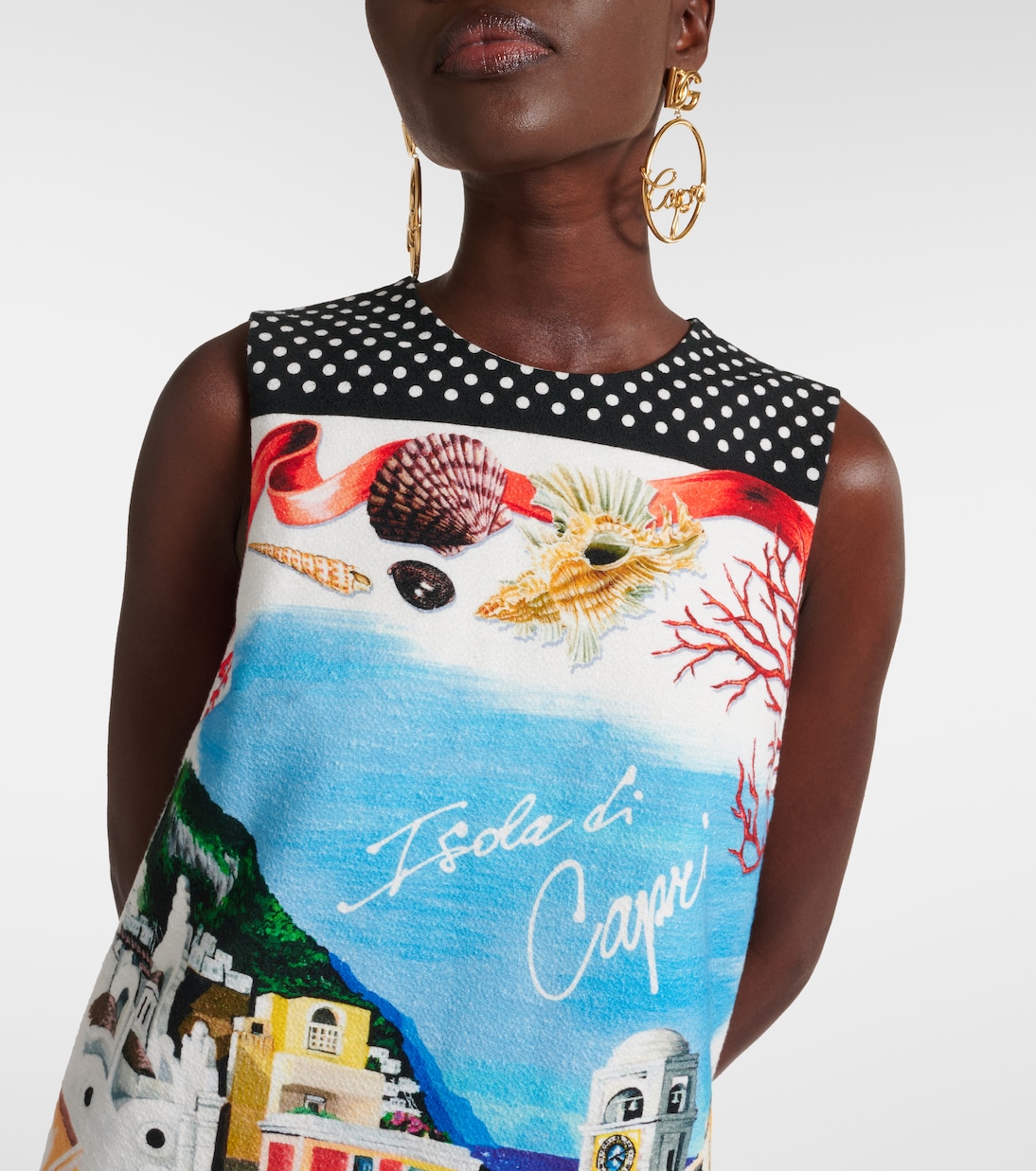 Miniabito Capri in cotone con stampa | Dolce&Gabbana
