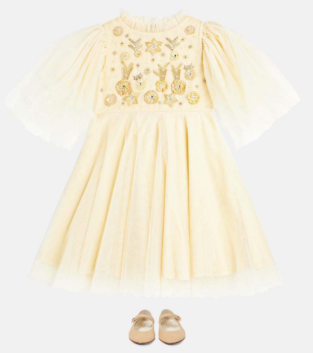 Gilded Floral embellished tulle dress | Tutu Du Monde