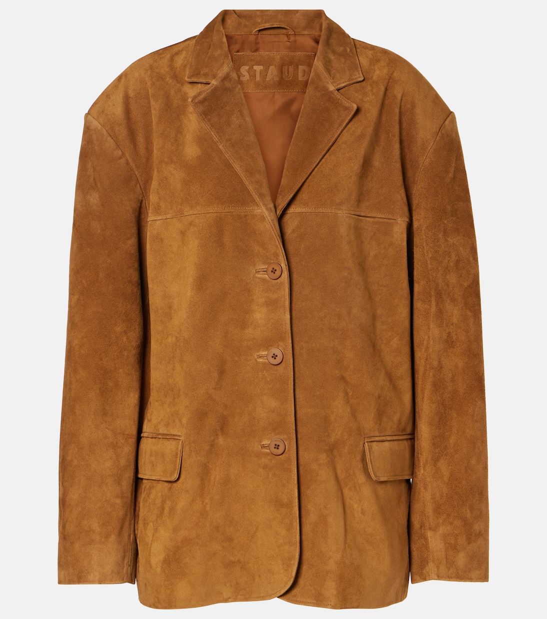 Corrine single-breasted suede jacket | Staud