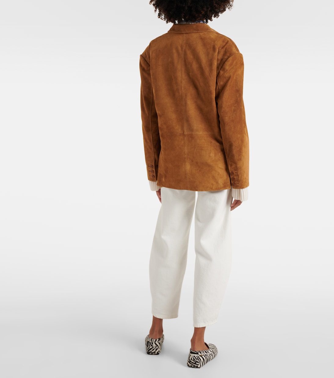 Corrine single-breasted suede jacket | Staud