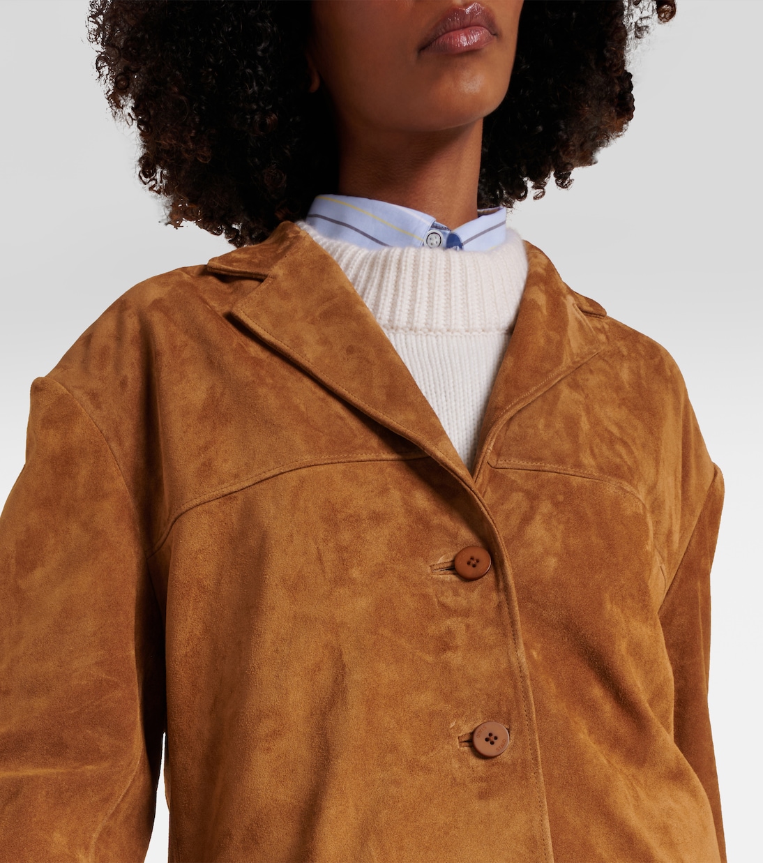 Corrine single-breasted suede jacket | Staud