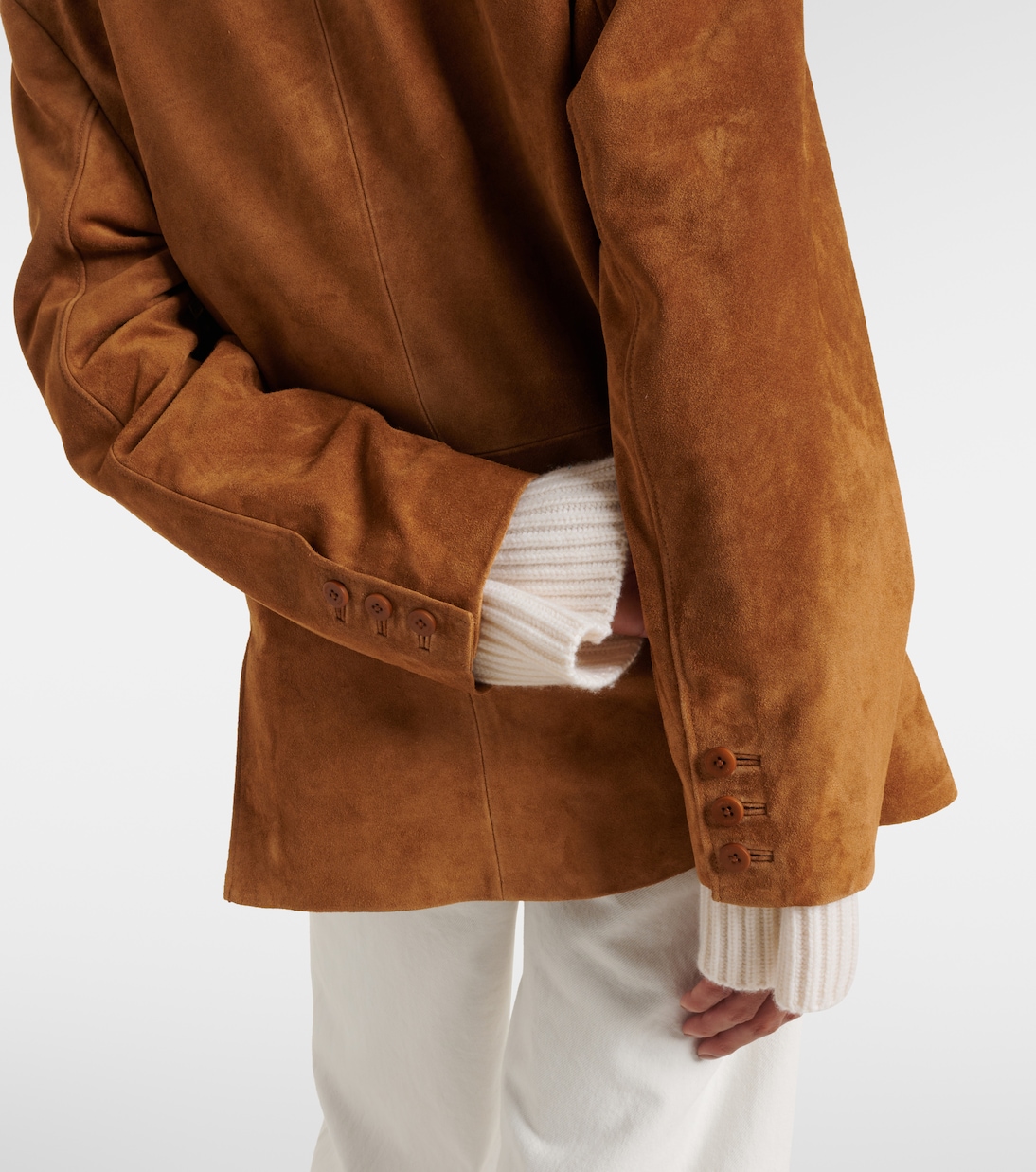 Corrine single-breasted suede jacket | Staud