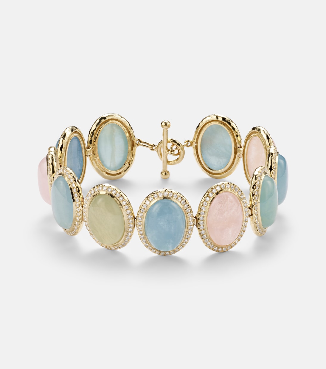 Bracelet Front Street en or 18 ct, béryls et diamants | Octavia Elizabeth