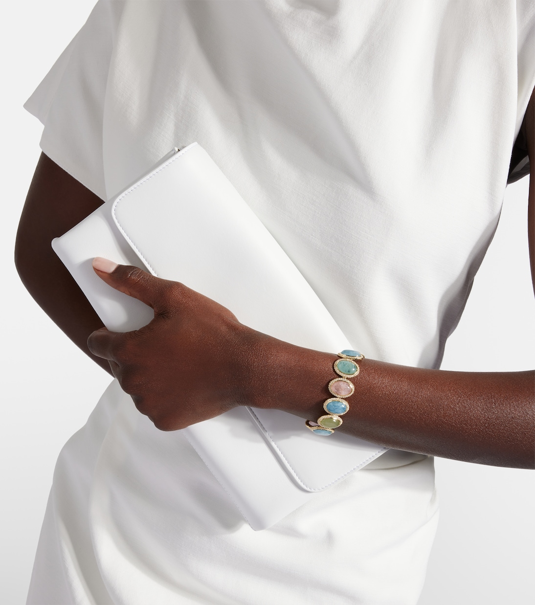 Armband Front Street aus 18kt Gelbgold mit Diamanten und Beryl | Octavia Elizabeth