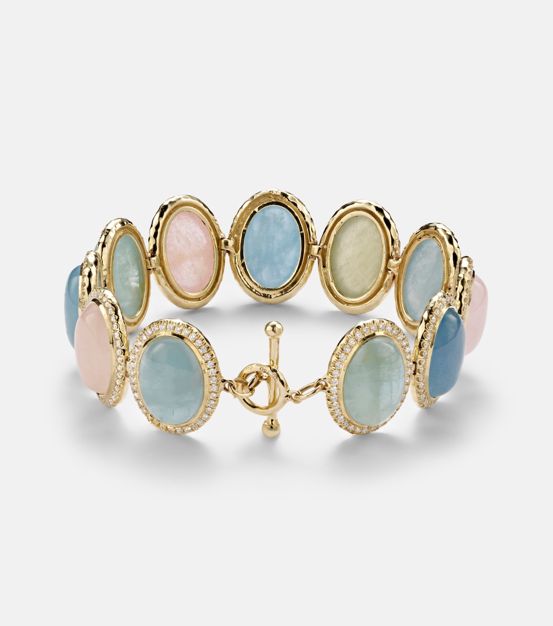 Bracelet Front Street en or 18 ct, béryls et diamants | Octavia Elizabeth