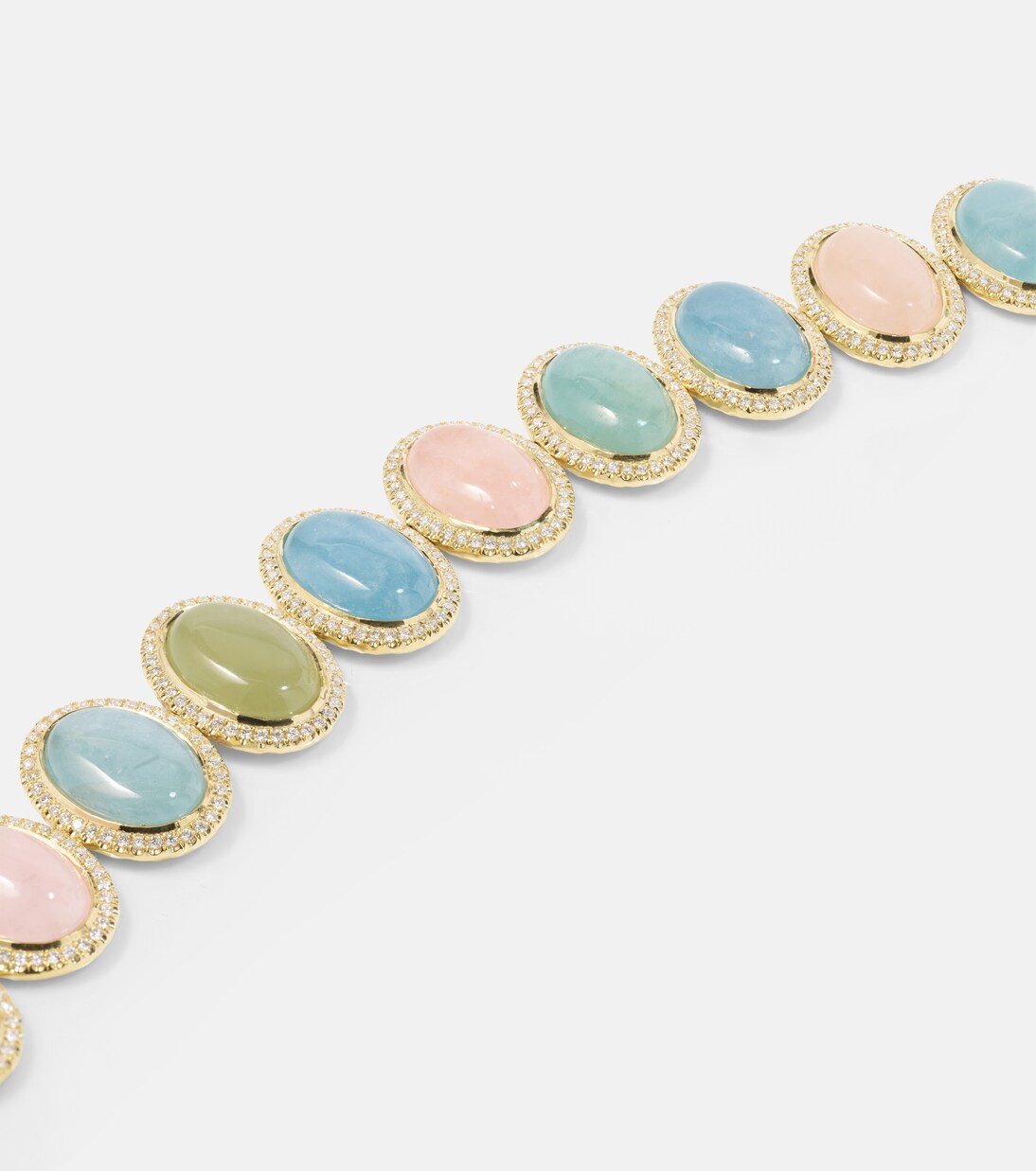 Bracelet Front Street en or 18 ct, béryls et diamants | Octavia Elizabeth