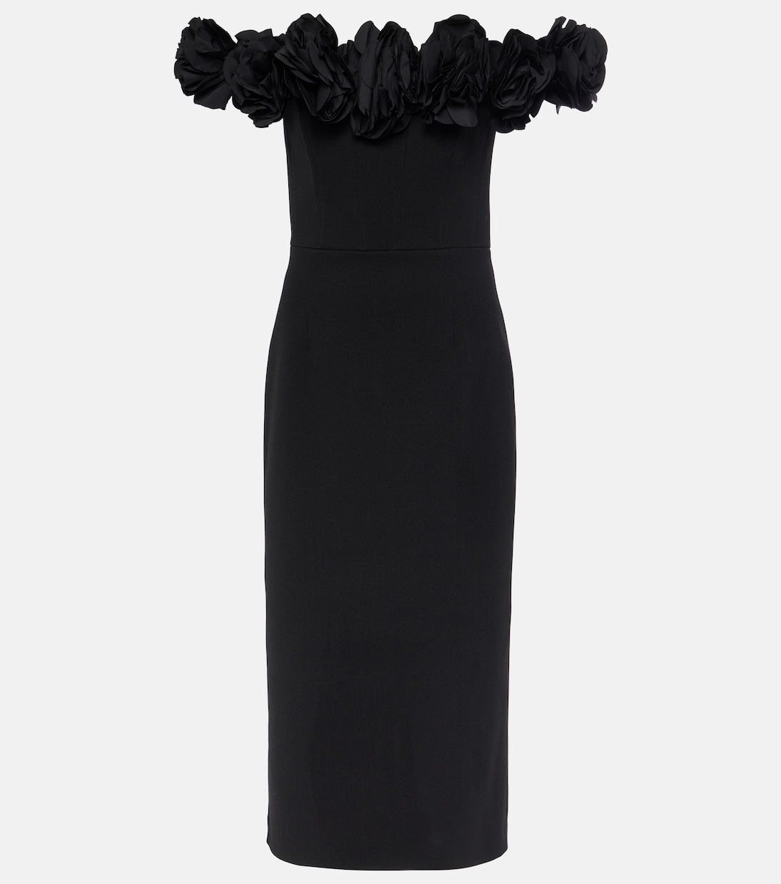 Odetta floral-appliqué midi dress | Rebecca Vallance