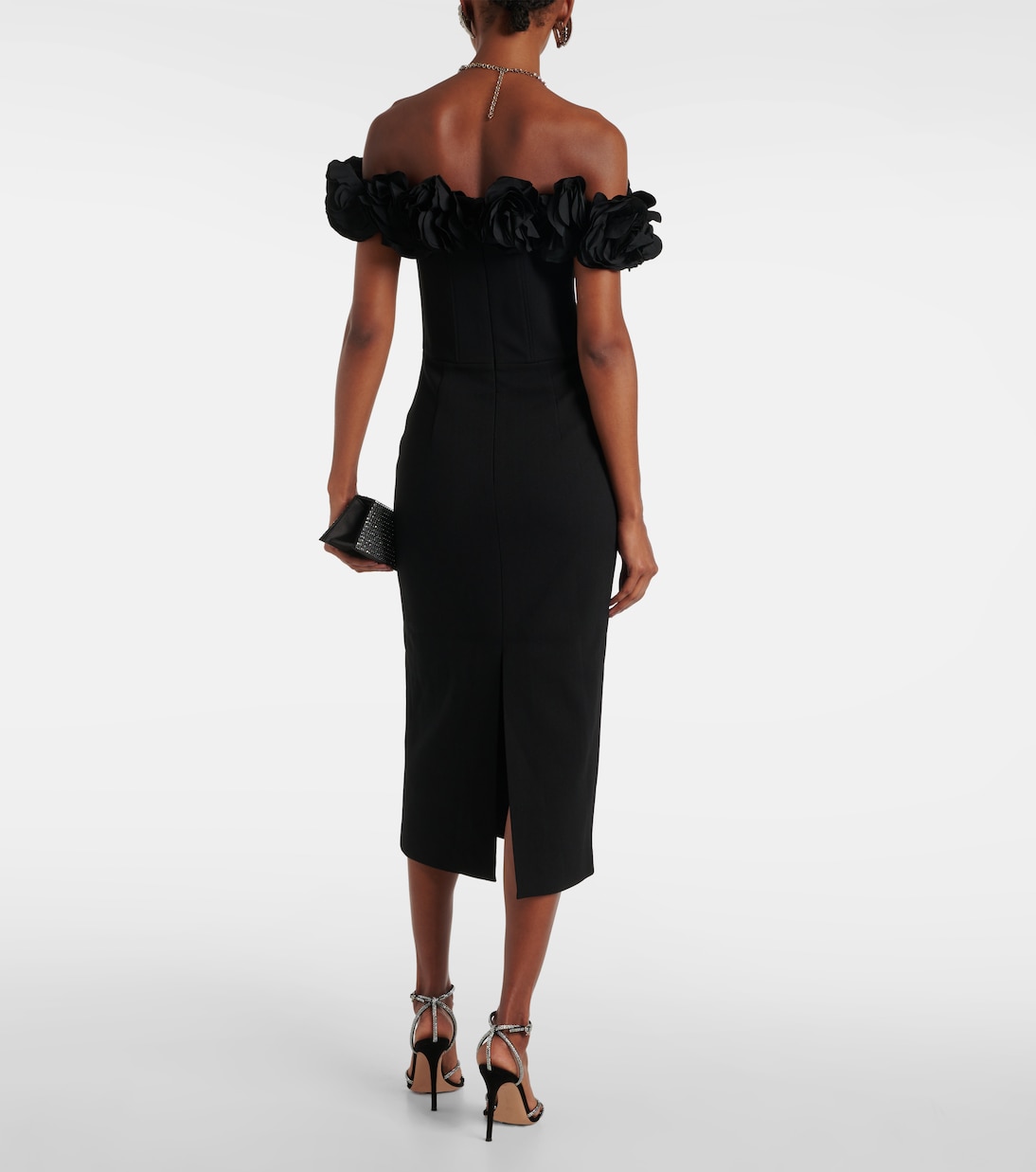 Odetta floral-appliqué midi dress | Rebecca Vallance