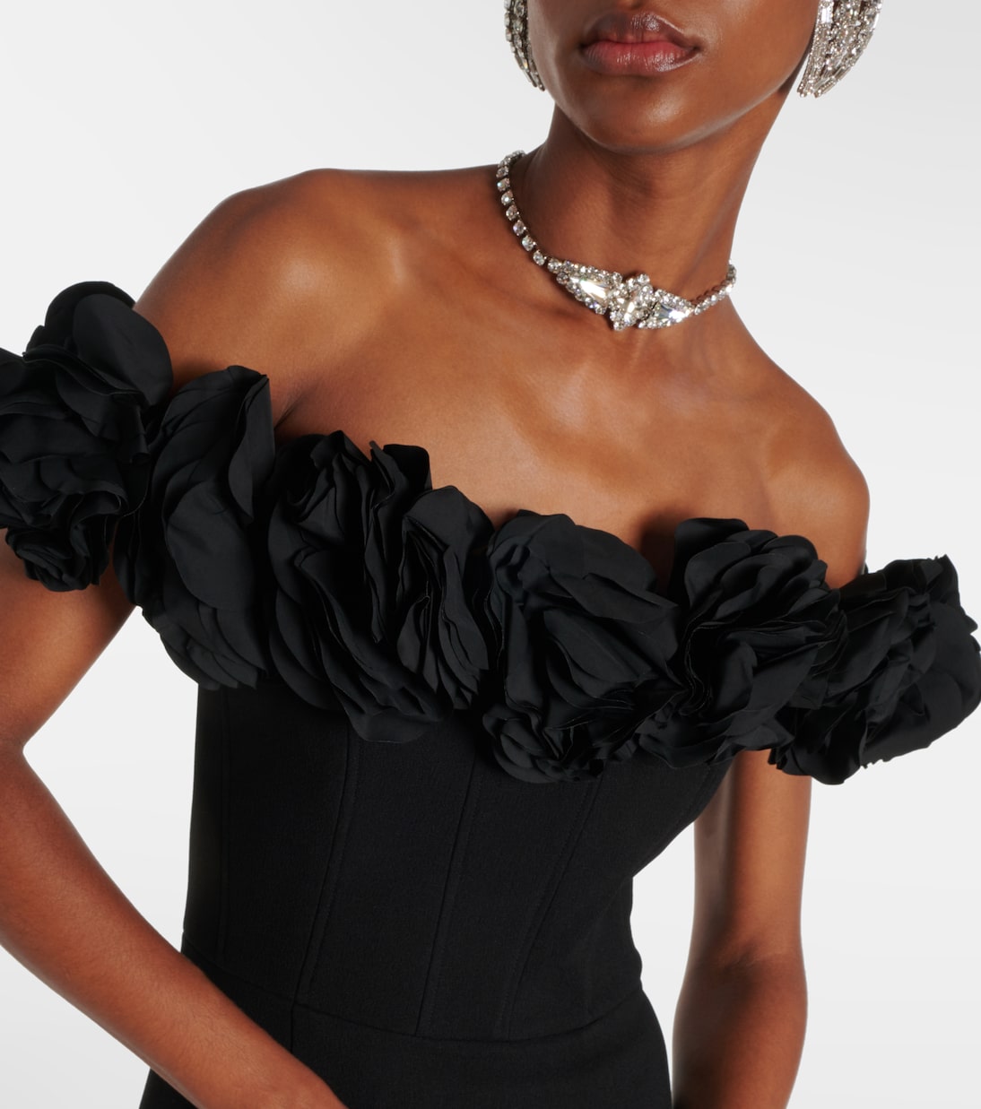 Odetta floral-appliqué midi dress | Rebecca Vallance