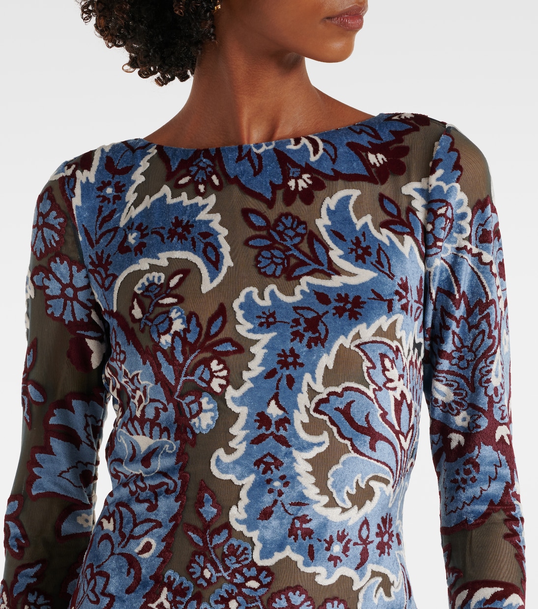 Vestido largo de jersey de crepé con paisley | Etro