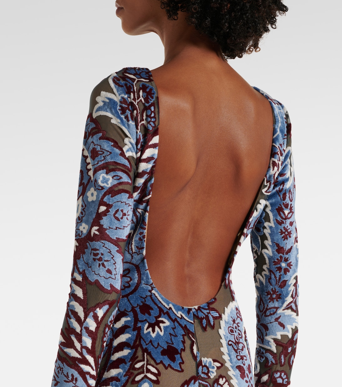 Vestido largo de jersey de crepé con paisley | Etro
