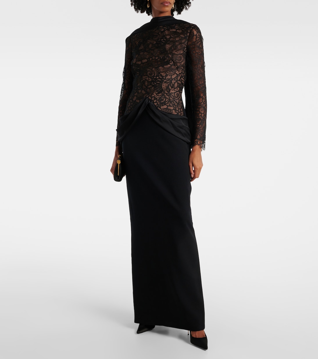 Robe longue Serryna en dentelle | Safiyaa