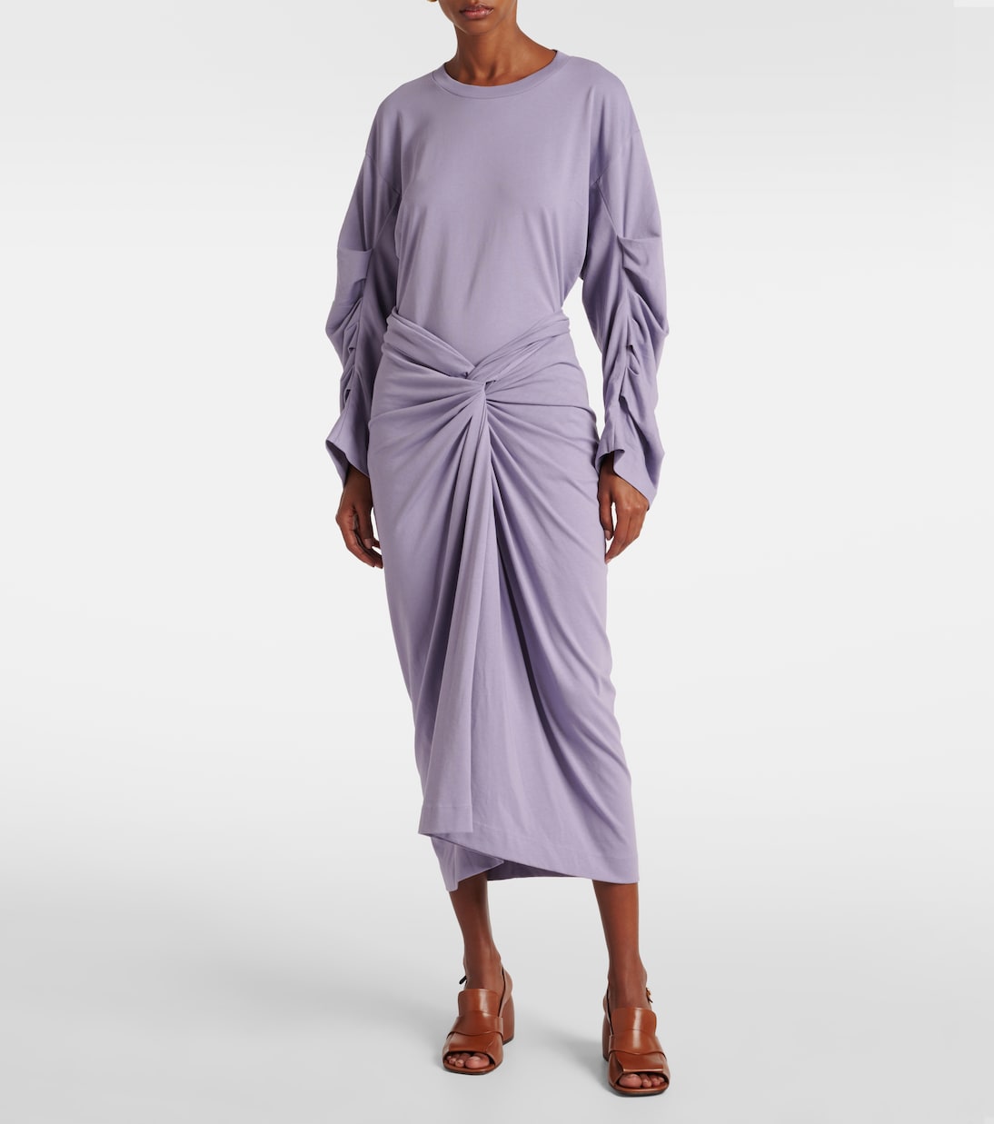 Jupe midi en jersey de coton | Dries Van Noten