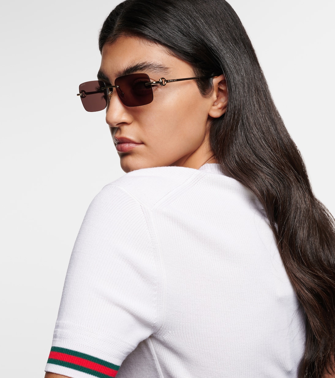 Occhiali da sole rettangolari GUCCI con dettaglio Horsebit per uno stile giovane e audace