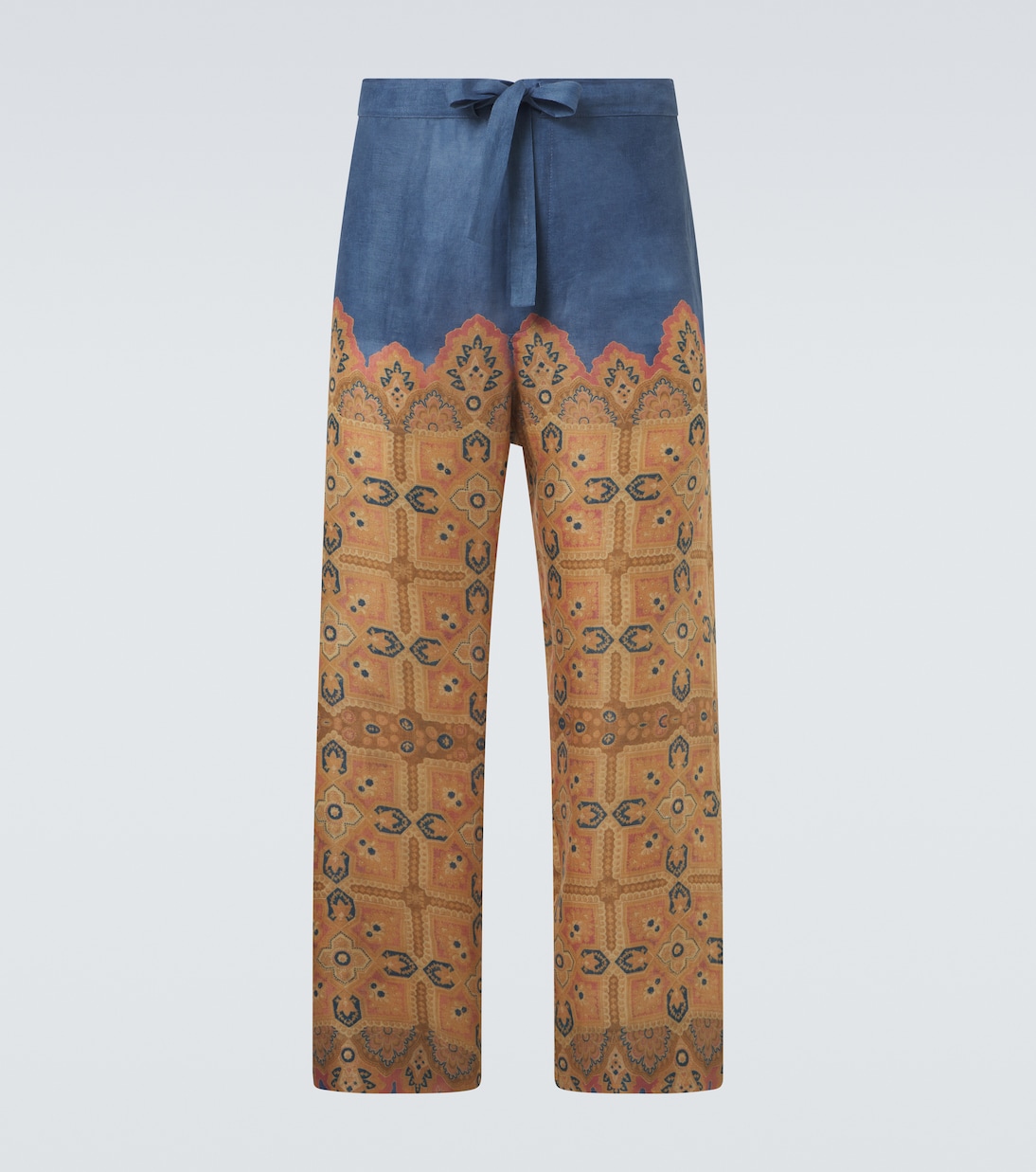 Pantaloni a gamba larga in lino con stampa | Valentino