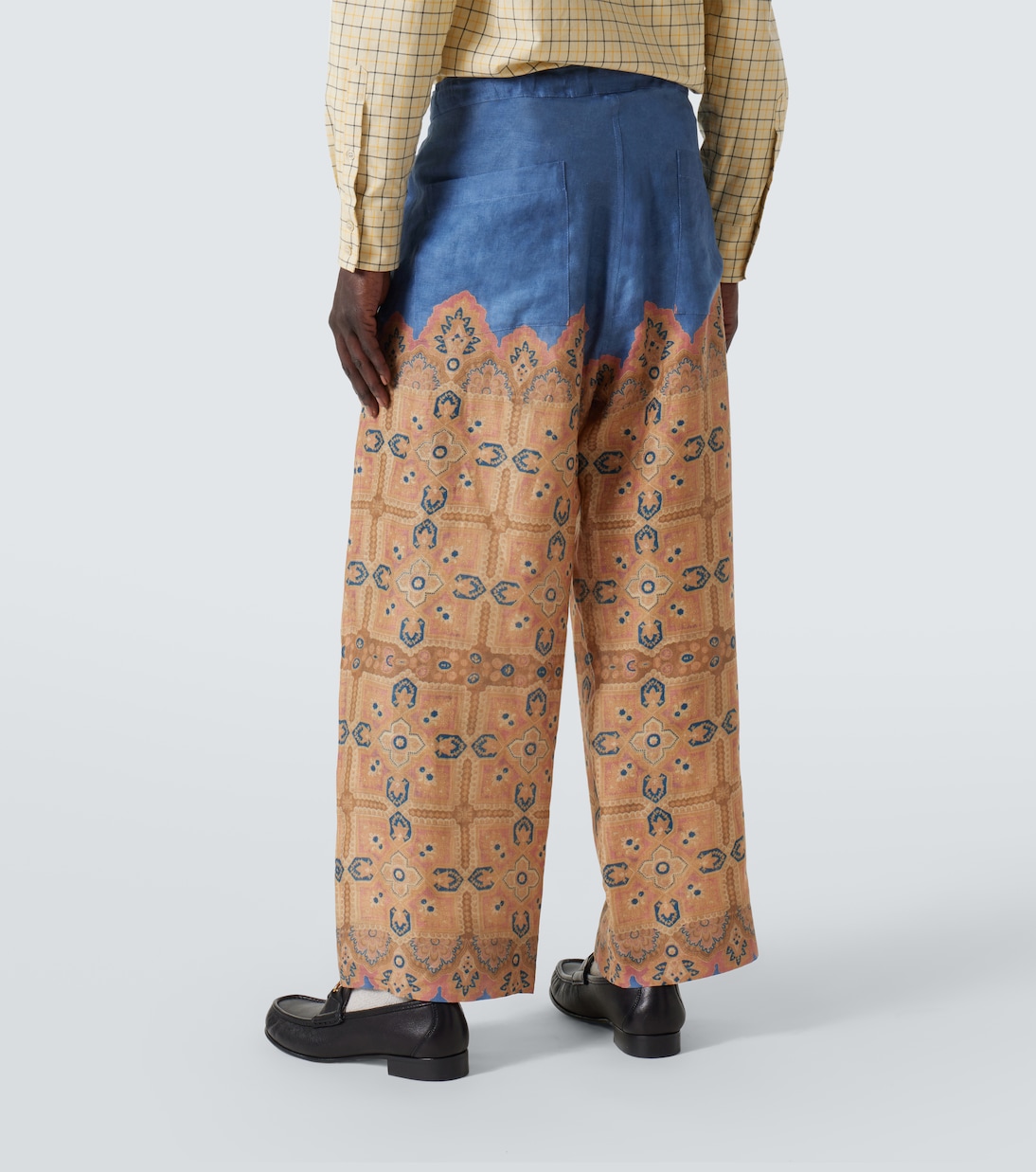 Pantaloni a gamba larga in lino con stampa | Valentino