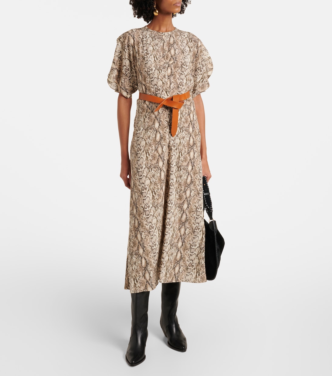 Abito midi Keany in misto seta | Isabel Marant