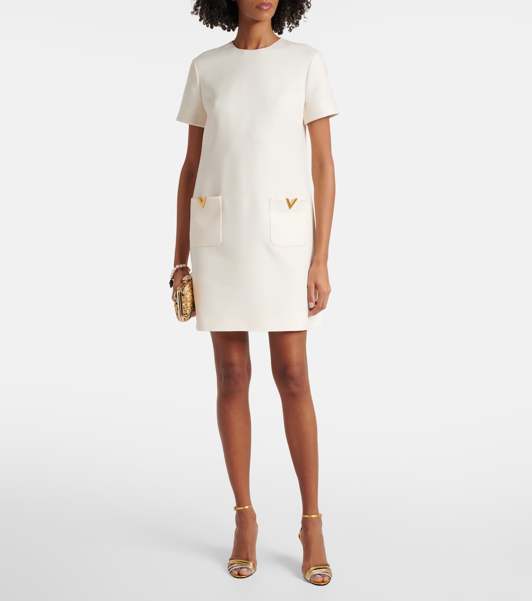 Valentino - Minidress in crepe Vgold Couture