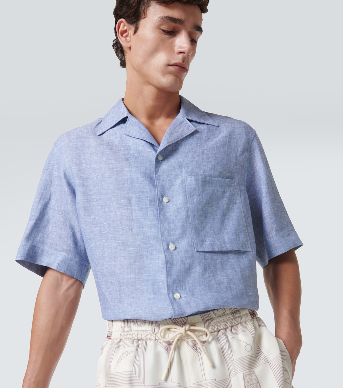 Camicia bowling Federico in lino | Loro Piana