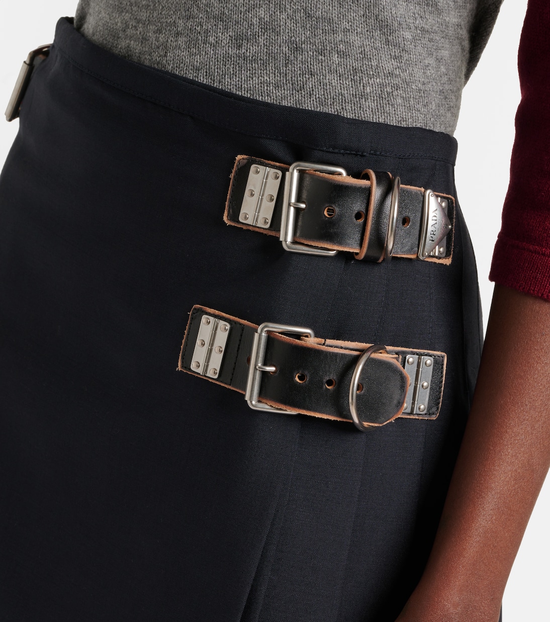 Gonna midi in mohair e lana | Prada