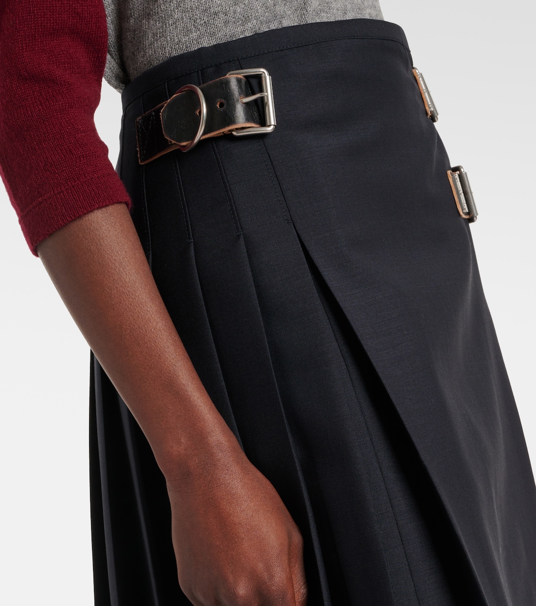 Gonna midi in mohair e lana | Prada